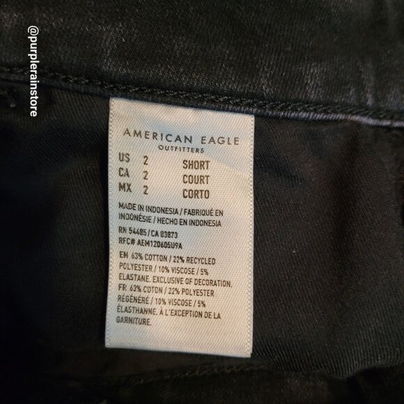 American Eagle Jeans 2 S Dream Jegging Tummy Control Black Wash Stretch Denim - Picture 7 of 13